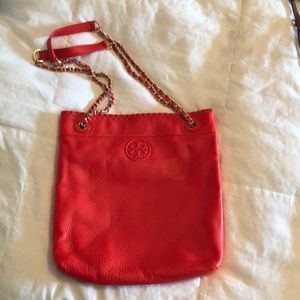 Tory Burch poppy red convertible bag